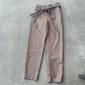 Bagatelle Taupe Faux Leather Pants   PM5